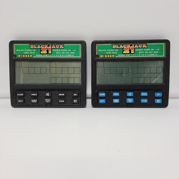 VTG Radica/Radio Shack Black Jack 21 Handheld Electronic games, Tested Lot of 2 - Picture 1 of 8